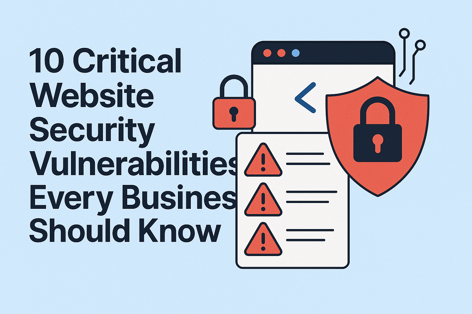 Website security vulnerabilities illustration